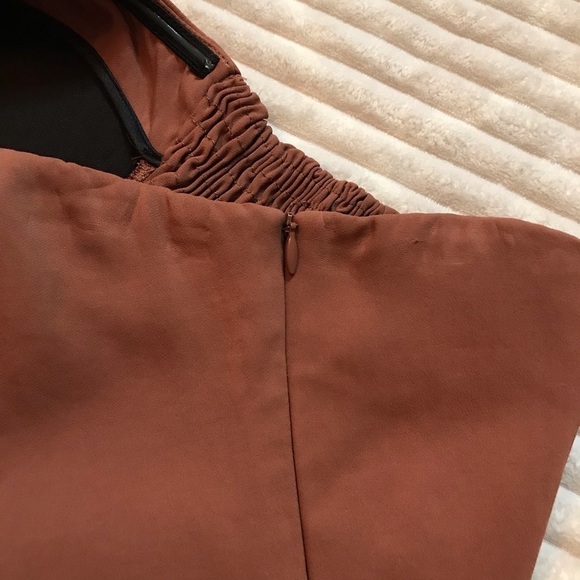 Zara Brown MIDI Bustier Dress strapless Bodycon women’s Size Large 10 12 14 - Picture 7 of 13